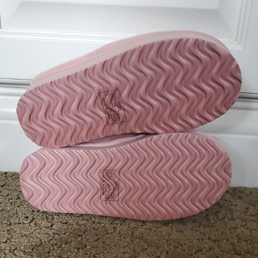 Girls Falls Creek Rose Pink Embroidered Clog Slippers Size 10/11 1/2 NWT